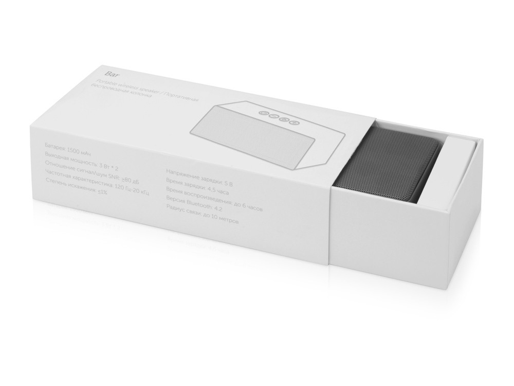 Портативная колонка Bar со стереодинамиками, soft touch - 7