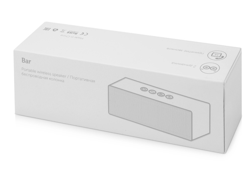 Портативная колонка Bar со стереодинамиками, soft touch - 8