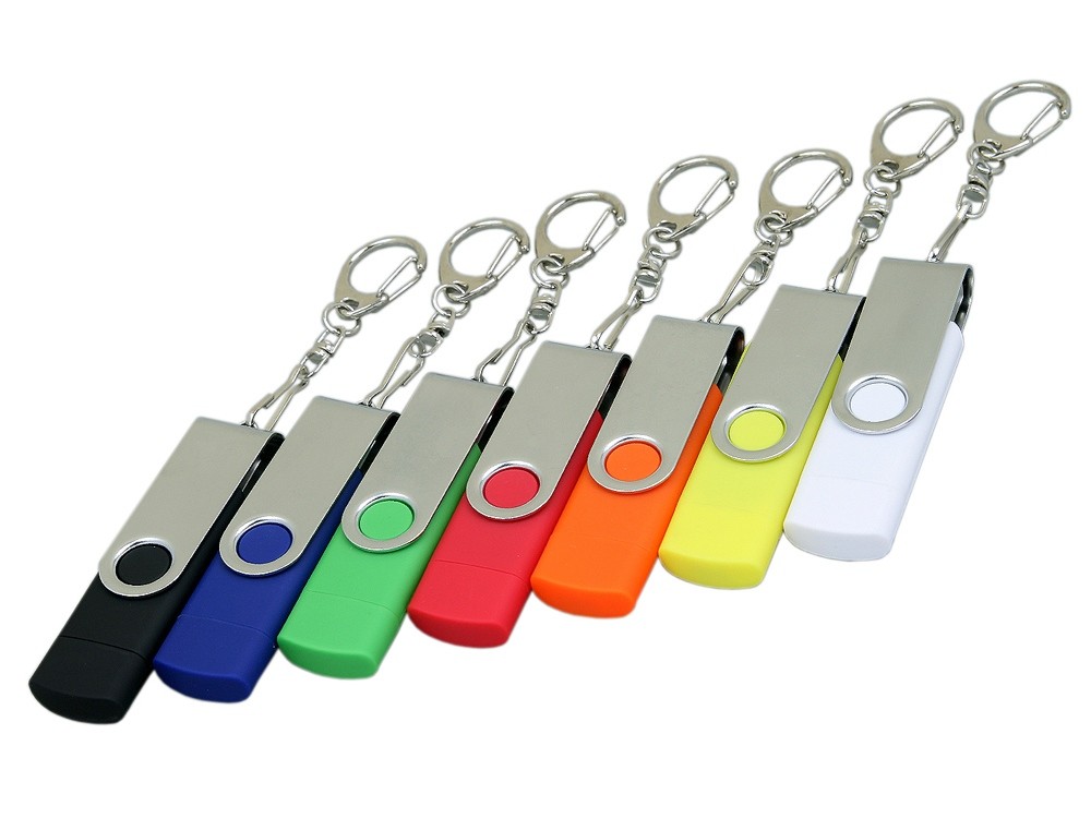 USB 2.0- флешка на 16 Гб с поворотным механизмом и дополнительным разъемом Micro USB - 4