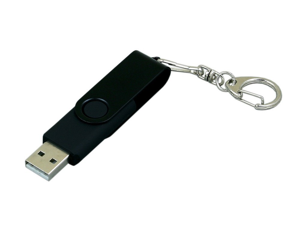 USB 2.0- флешка промо на 16 Гб с поворотным механизмом и однотонным металлическим клипом - 2