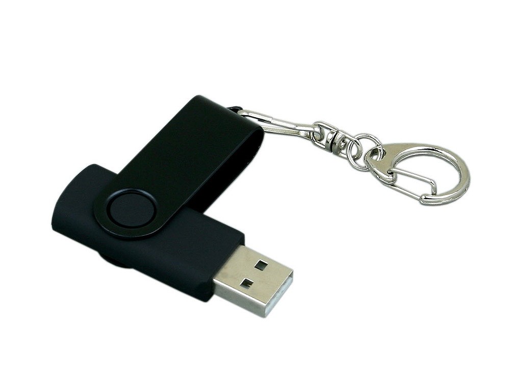 USB 2.0- флешка промо на 16 Гб с поворотным механизмом и однотонным металлическим клипом - 3