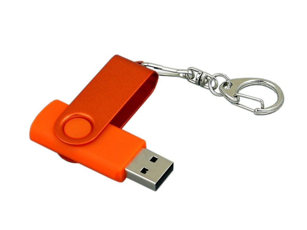 USB 2.0- флешка промо на 16 Гб с поворотным механизмом и однотонным металлическим клипом - 3