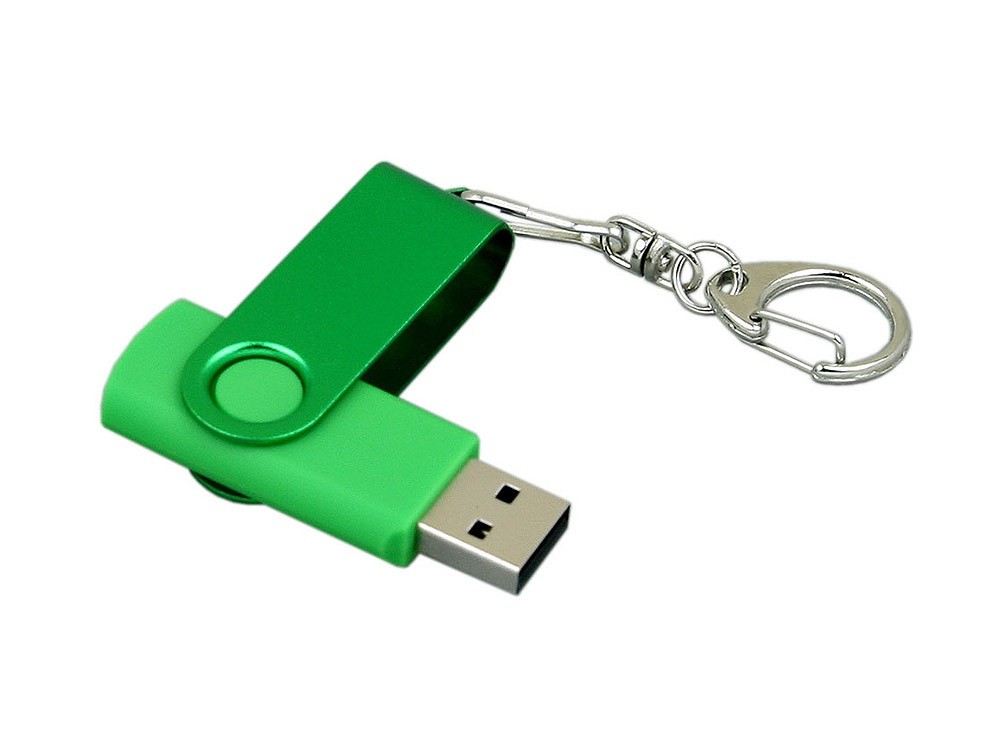 USB 2.0- флешка промо на 16 Гб с поворотным механизмом и однотонным металлическим клипом - 3