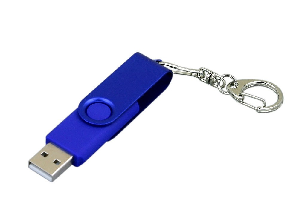 USB 2.0- флешка промо на 16 Гб с поворотным механизмом и однотонным металлическим клипом - 2