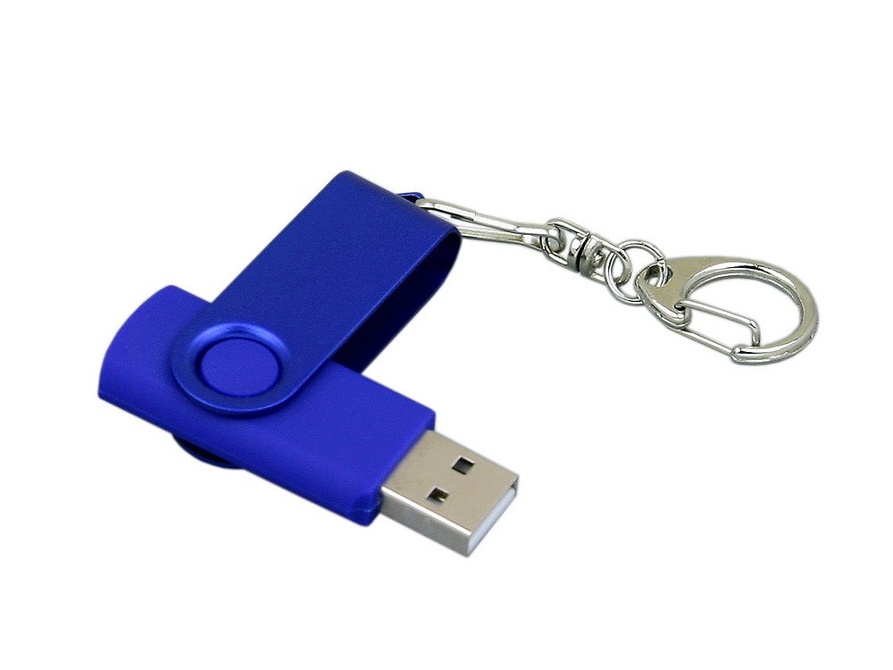 USB 2.0- флешка промо на 16 Гб с поворотным механизмом и однотонным металлическим клипом - 3