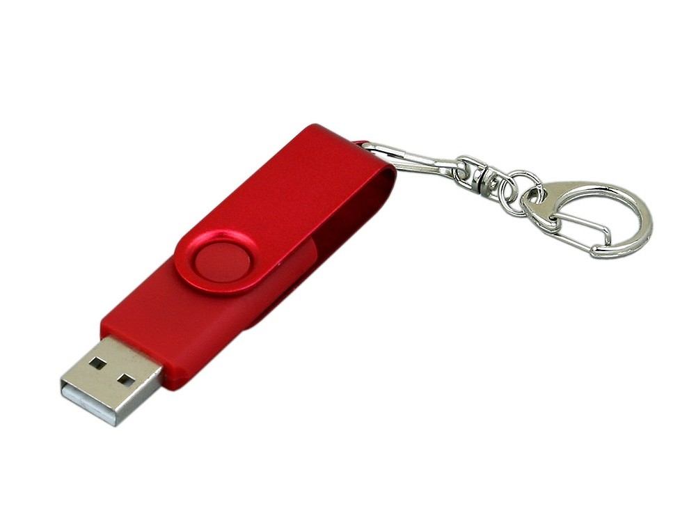 USB 2.0- флешка промо на 16 Гб с поворотным механизмом и однотонным металлическим клипом - 2