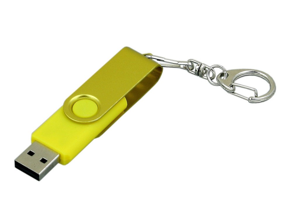 USB 2.0- флешка промо на 32 Гб с поворотным механизмом и однотонным металлическим клипом - 2