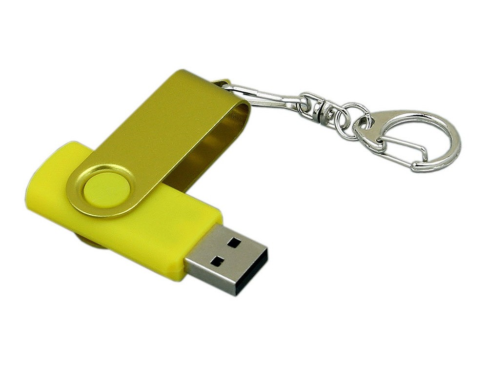 USB 2.0- флешка промо на 32 Гб с поворотным механизмом и однотонным металлическим клипом - 3