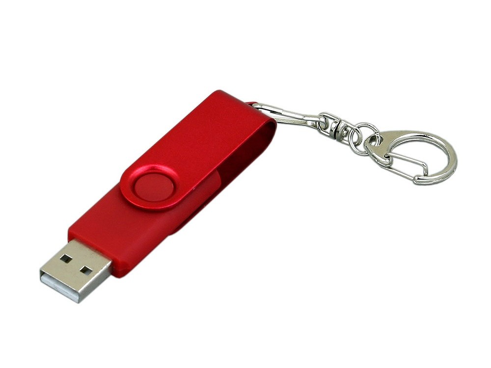 USB 2.0- флешка промо на 32 Гб с поворотным механизмом и однотонным металлическим клипом - 2