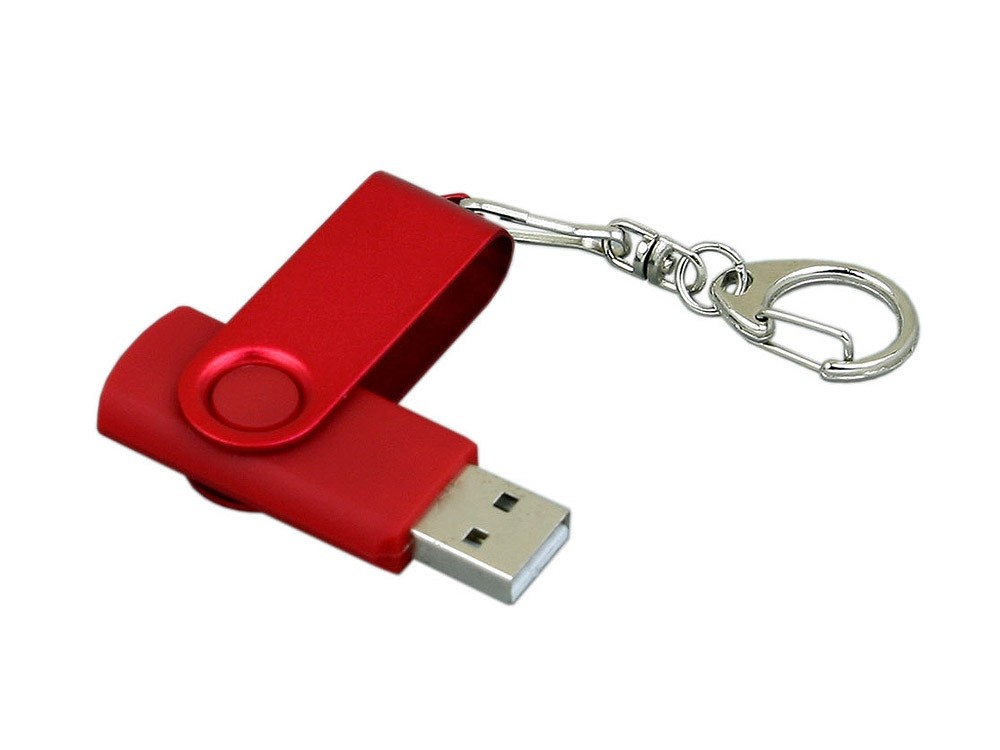 USB 2.0- флешка промо на 32 Гб с поворотным механизмом и однотонным металлическим клипом - 3