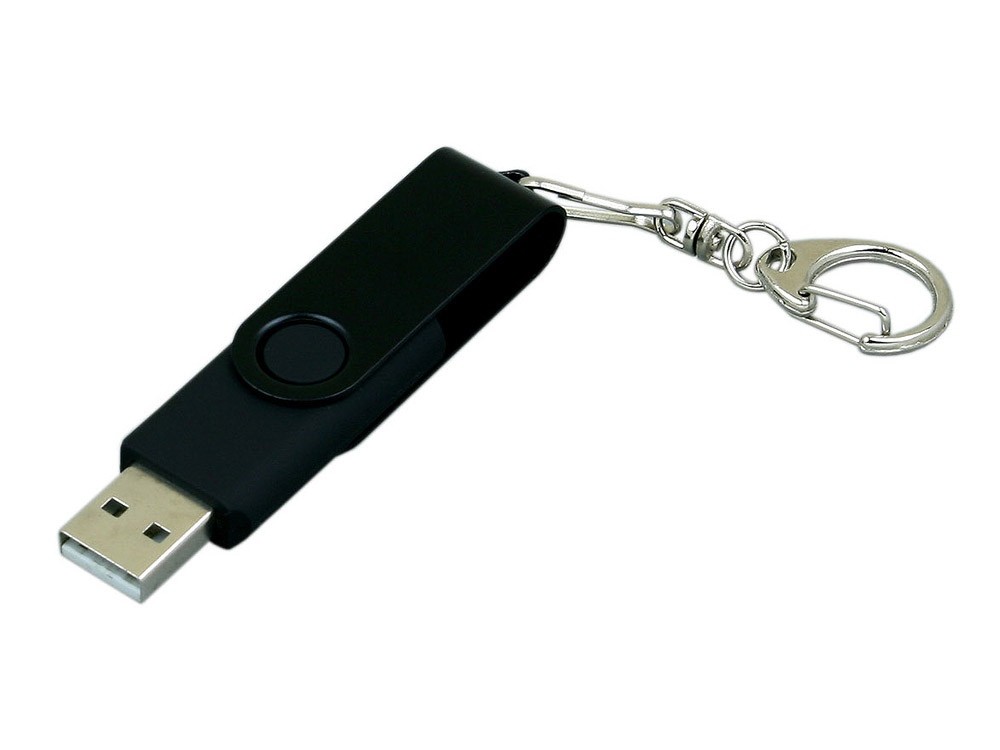 USB 2.0- флешка промо на 32 Гб с поворотным механизмом и однотонным металлическим клипом - 2