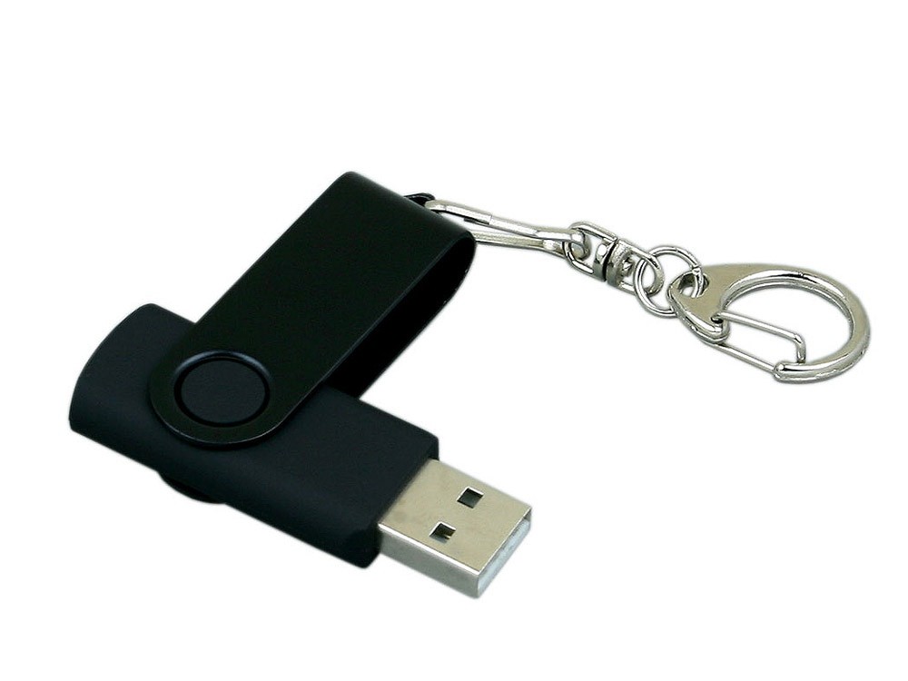USB 2.0- флешка промо на 32 Гб с поворотным механизмом и однотонным металлическим клипом - 3