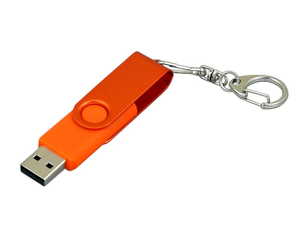 USB 2.0- флешка промо на 32 Гб с поворотным механизмом и однотонным металлическим клипом - 2