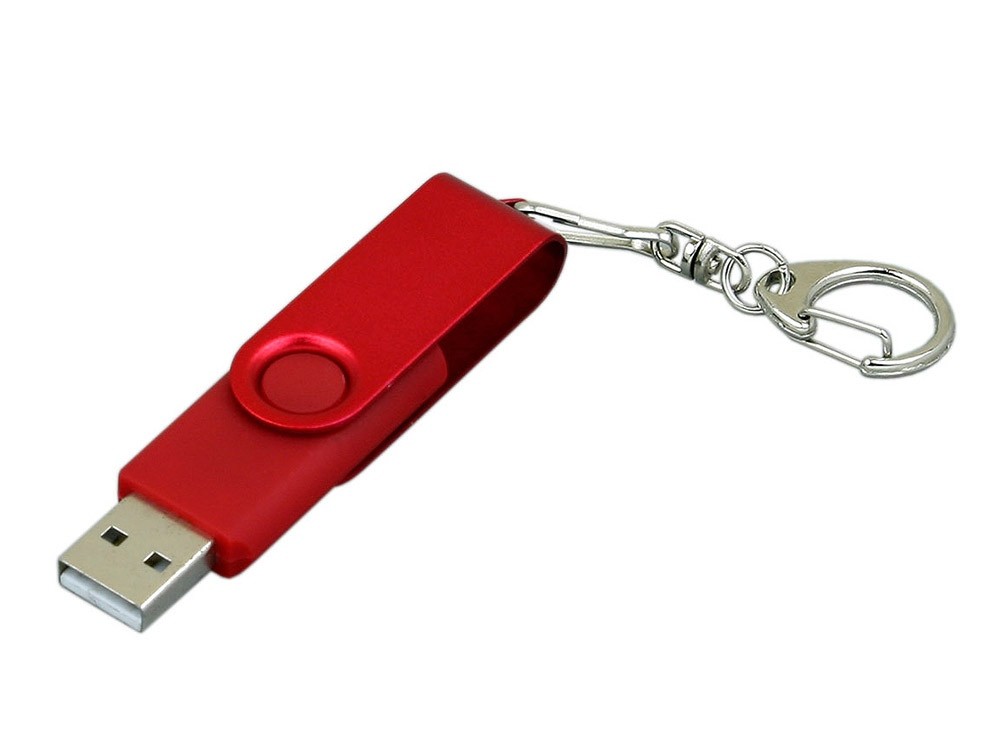 USB 2.0- флешка промо на 64 Гб с поворотным механизмом и однотонным металлическим клипом - 2