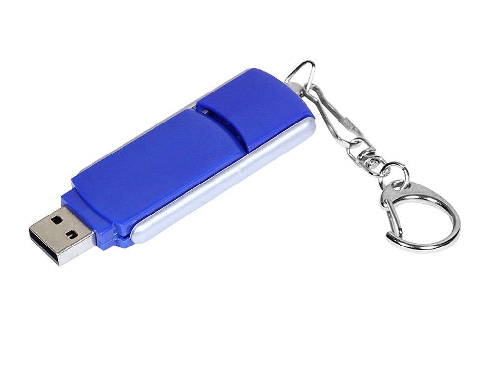 USB 2.0- флешка промо на 64 Гб с прямоугольной формы с выдвижным механизмом №1