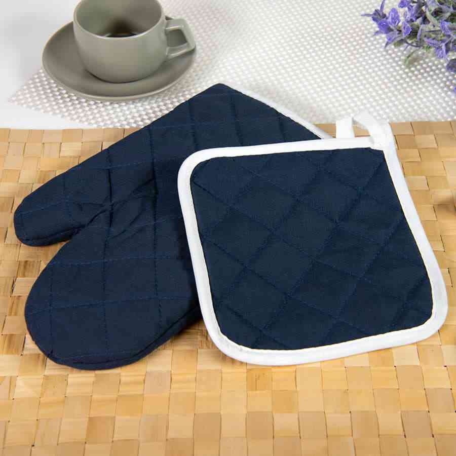 Комплект: прихватка и рукавица LESTON, красный, полиэстер, хлопок - 2