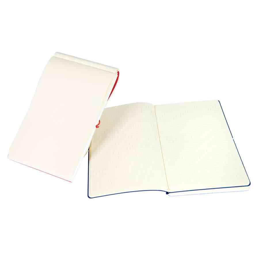 Бизнес-блокнот "Combi", 130*210 мм, бело-оранжевый, кремовый форзац, гибкая обложка, в клетку/нелин - 6