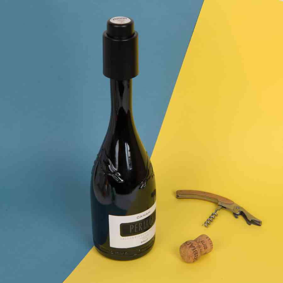 Вакуумная пробка для вина WINERY, 4,5х7 см , пластик,черный №2