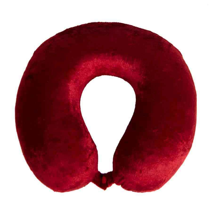 Подушка дорожная  "SOFT"; memory foam, микрофибра, красный - 2