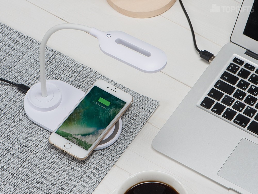 Настольный светильник с беспроводной зарядкой Flamp - 11