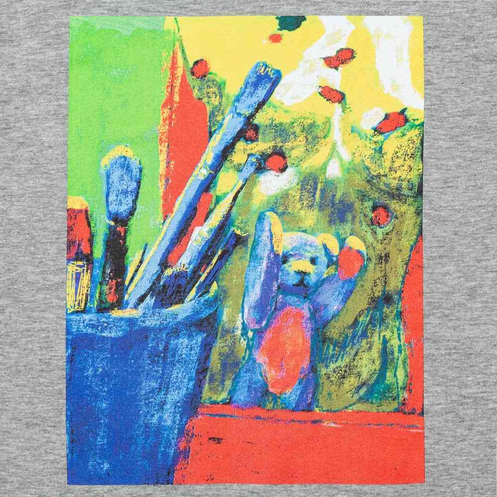 Футболка женская Artist Bear, серый меланж - 4