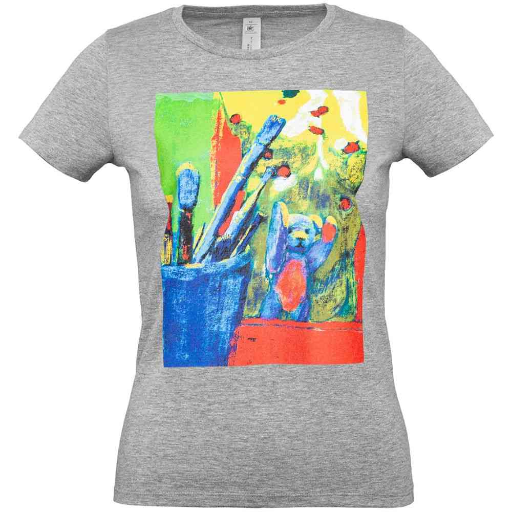 Футболка женская Artist Bear, серый меланж - 2