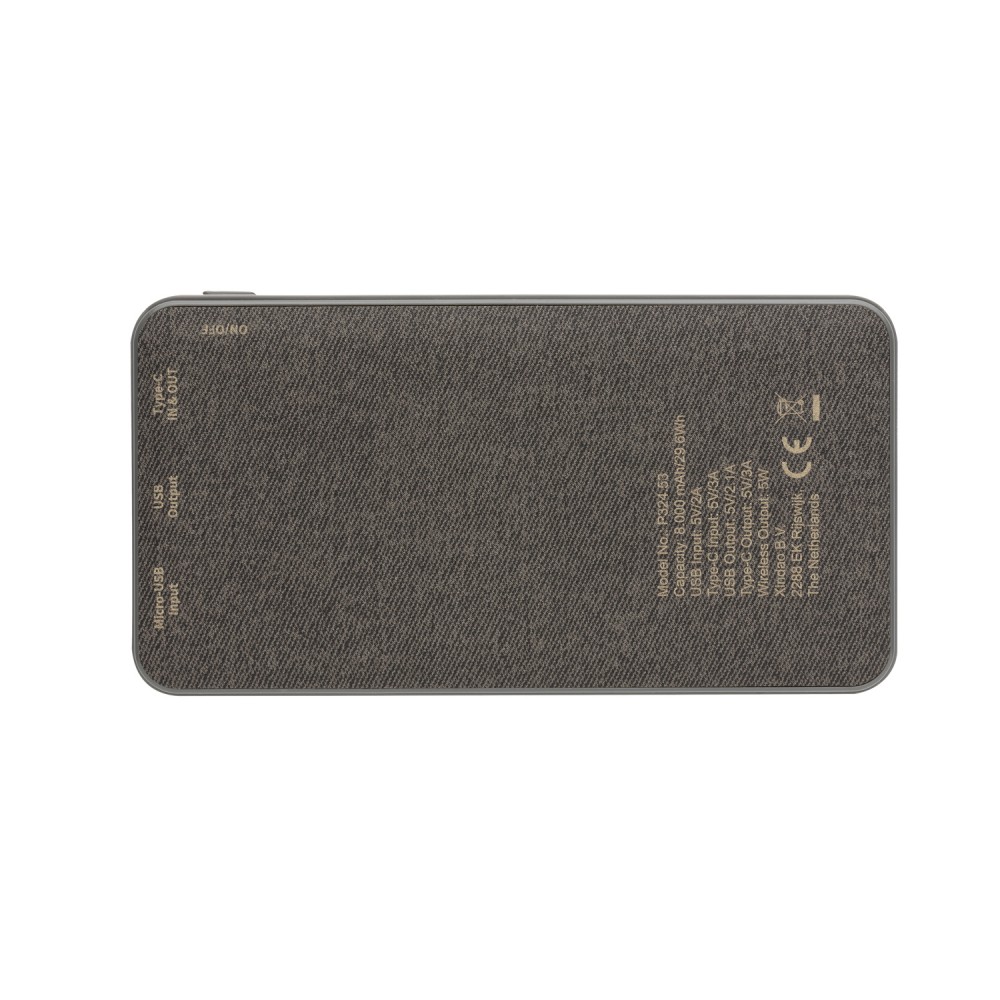 Внешний аккумулятор с беспроводной зарядкой Tela на 8000 мАч, 5W - 4