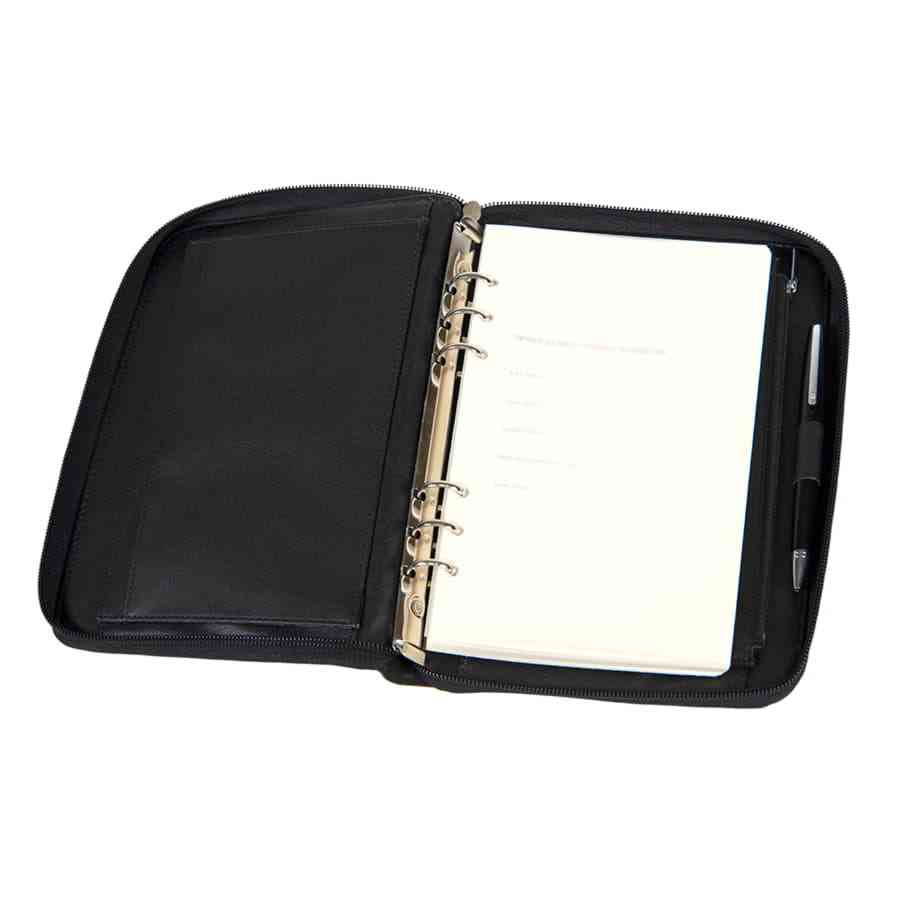 Ежедневник недатированный Chief, A5, на молнии, черный, кремовый блок, подарочная коробка - 5