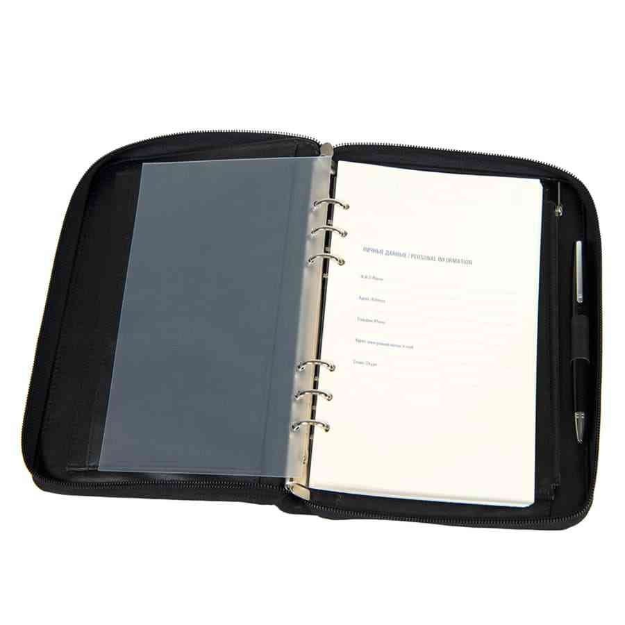 Ежедневник недатированный Chief, A5, на молнии, черный, кремовый блок, подарочная коробка - 6