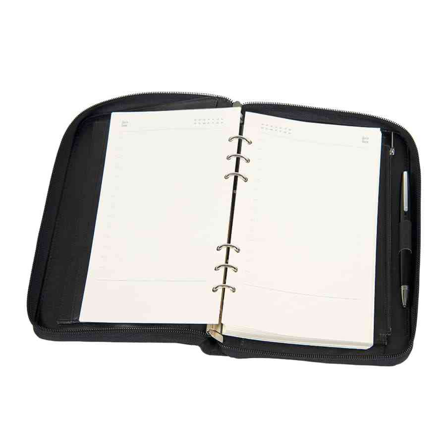 Ежедневник недатированный Chief, A5, на молнии, черный, кремовый блок, подарочная коробка - 7