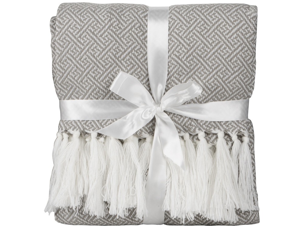 Плед акриловый с белой бахромой Tassel - 3