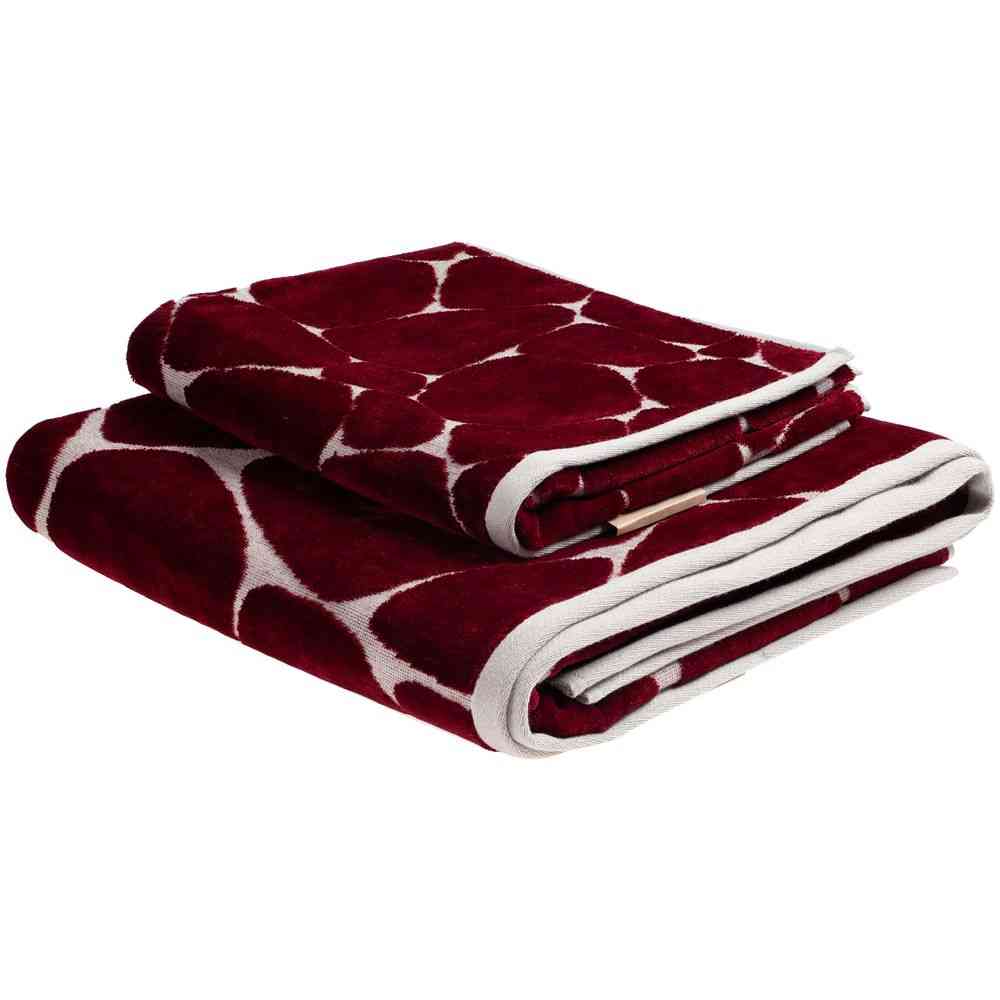 Полотенце Giraffe, малое, бежевое с бордовым - 7