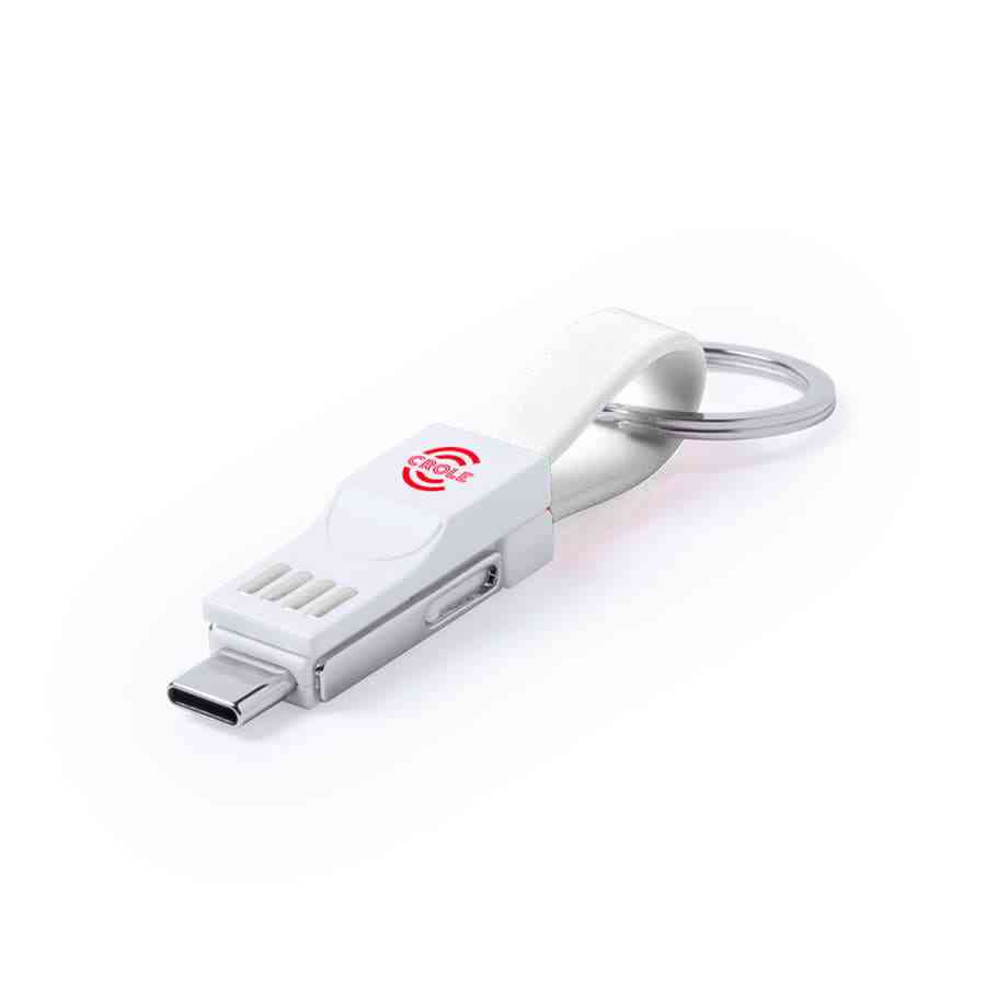 Компактный универсальный кабель для зарядки DUO-CAB, белый - 2