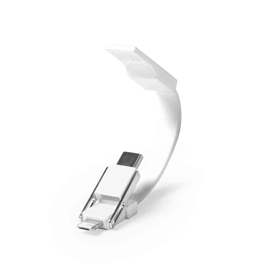 Компактный универсальный кабель для зарядки DUO-CAB, белый - 4