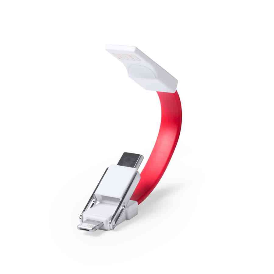 Компактный универсальный кабель для зарядки DUO-CAB, красный - 4