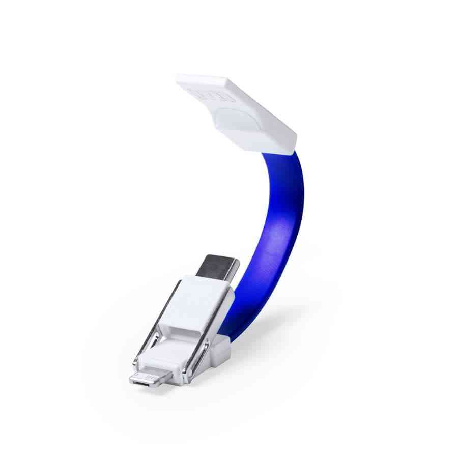 Компактный универсальный кабель для зарядки DUO-CAB, синий - 4