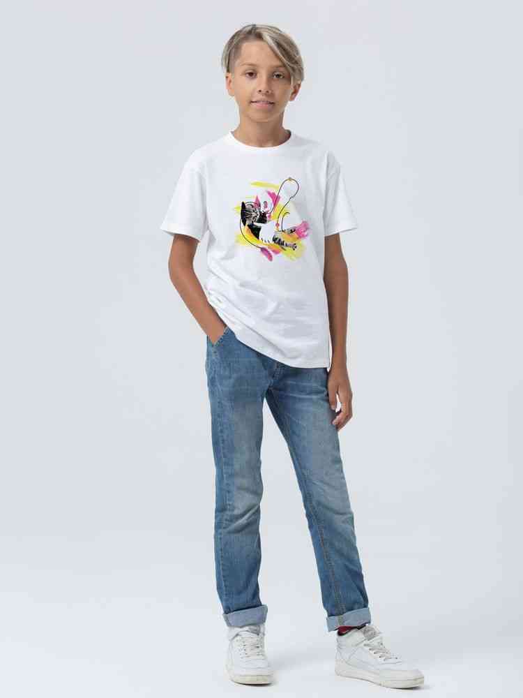 Футболка детская «Обними кота», белая - 5