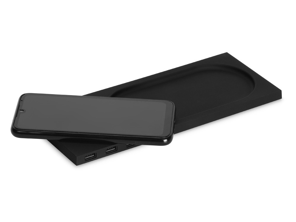 Беспроводное настольное зарядное устройство Glide с подсветкой, soft-touch - 7