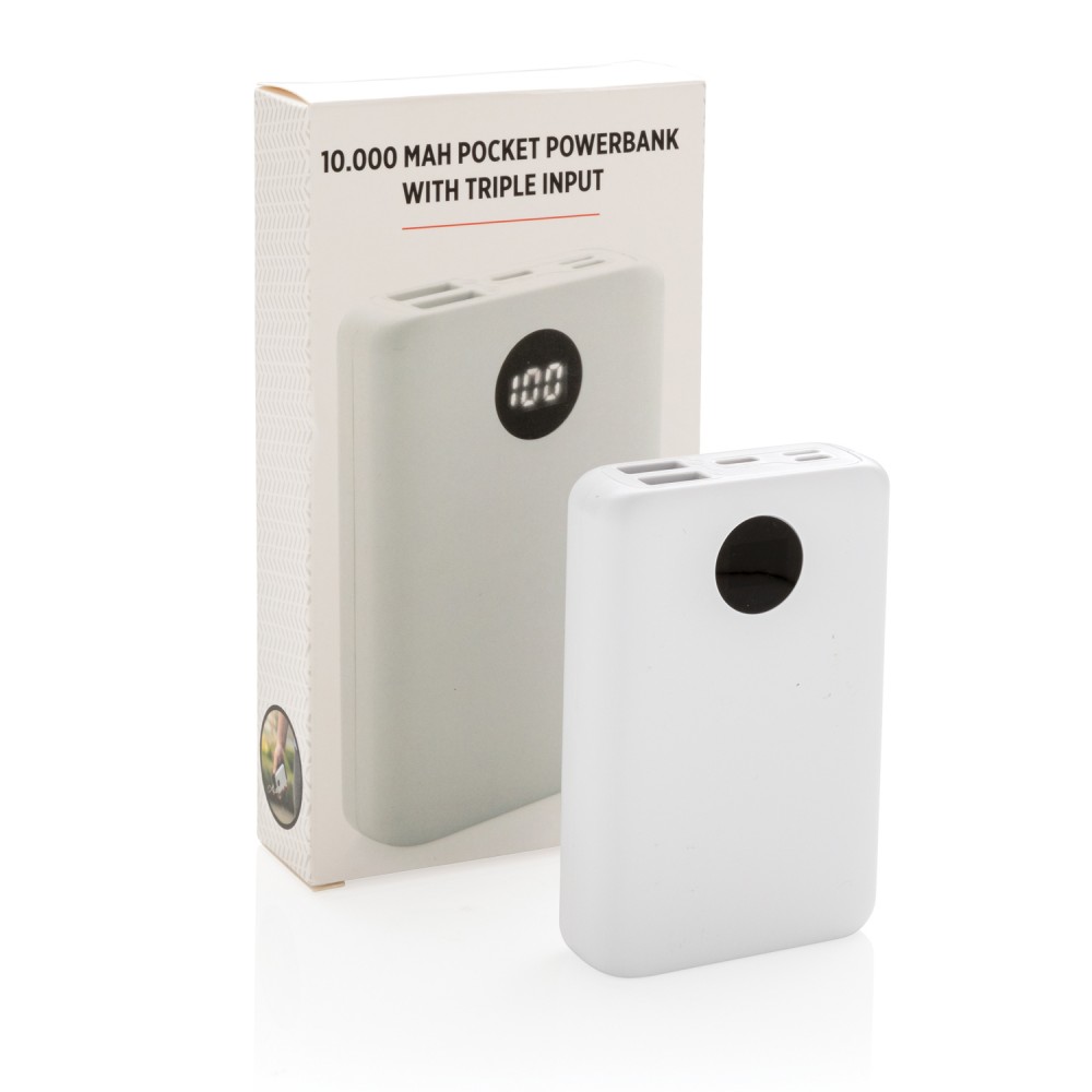 Карманный внешний аккумулятор с тройным входом, 10000 mAh - 9