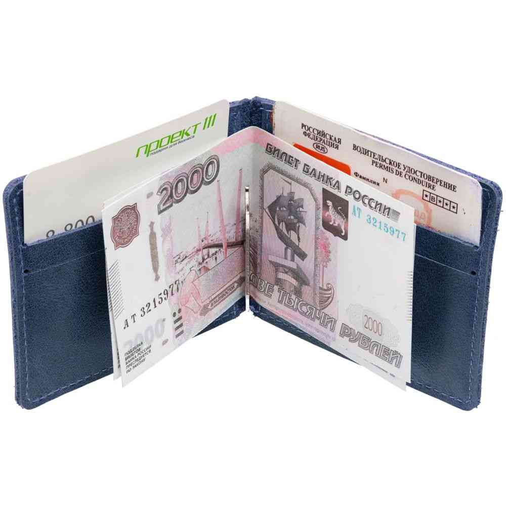 Зажим для купюр Apache, синий - 5