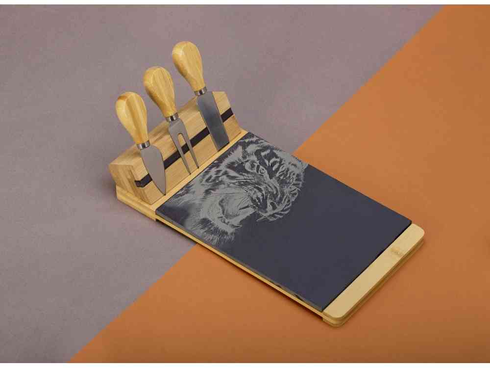 Набор для сыра из бамбука и сланца Taleggio - 4