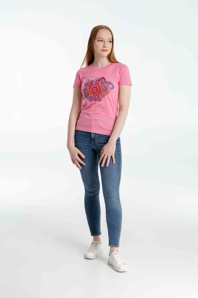 Футболка женская «Узор», розовая - 4