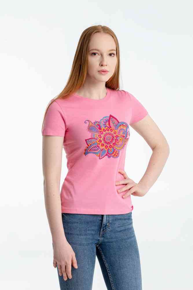Футболка женская «Узор», розовая - 5