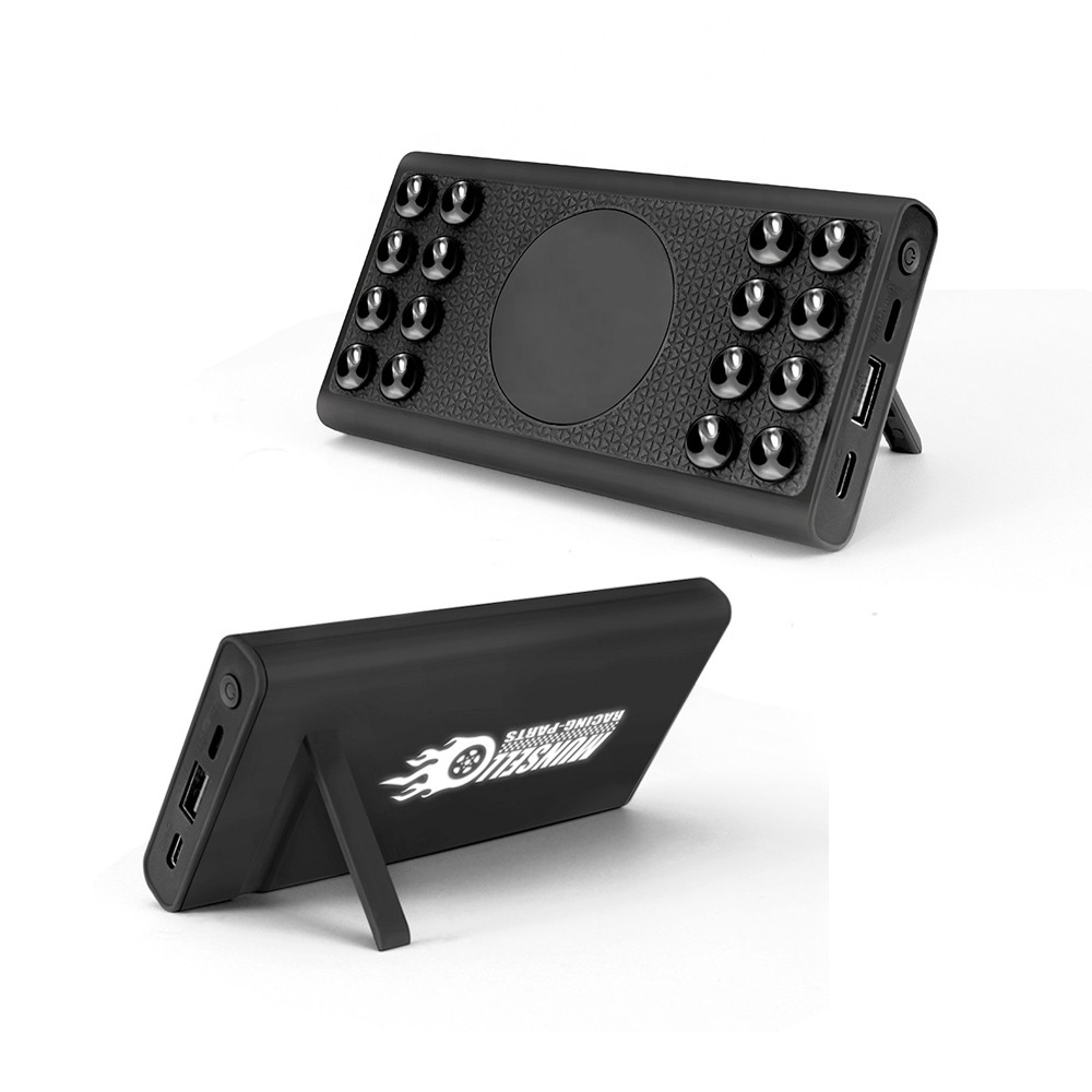 Беспроводное зарядное устройство "Eight SOFTTOUCH", 8000 mAh, с подсветкой логотипа и подставкой - 4