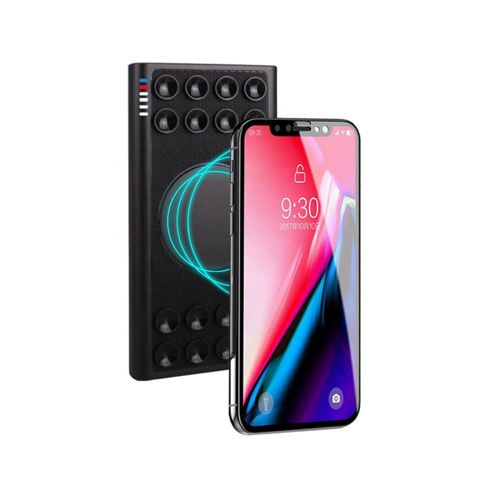 Беспроводное зарядное устройство "Eight SOFTTOUCH", 8000 mAh, с подсветкой логотипа и подставкой - 3