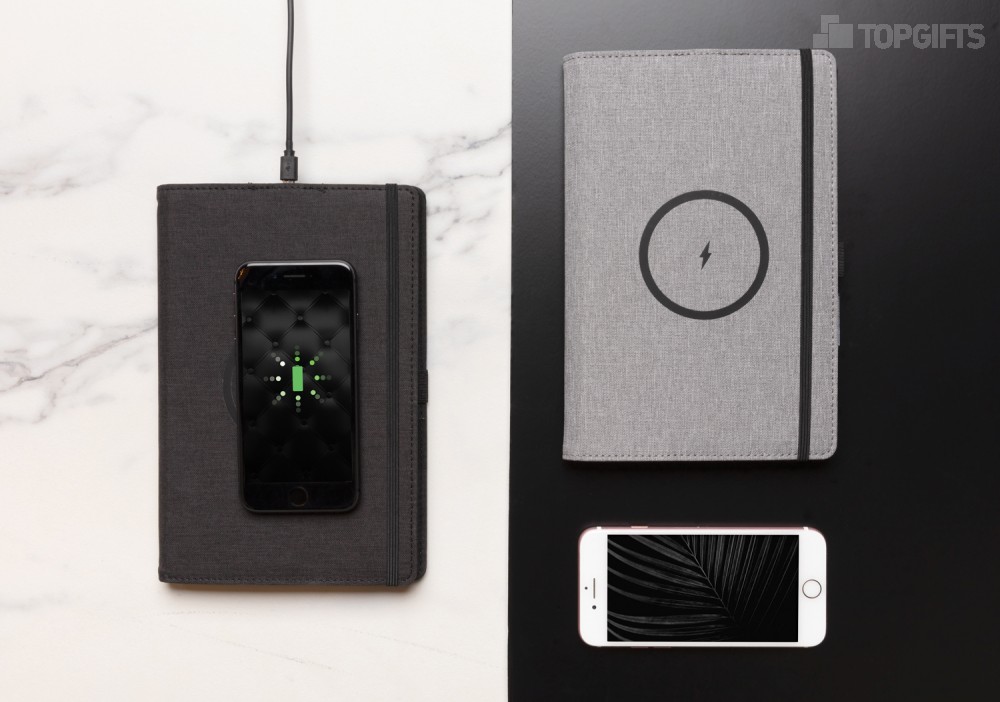 Обложка для блокнота Air из RPET с функцией беспроводной зарядки, 5W, А5 - 11