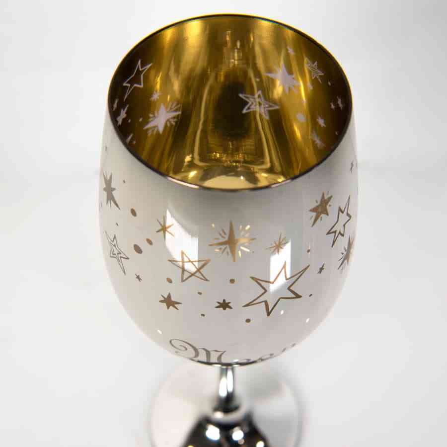 Бокалы для вина 2 штуки MOONSUN, золотой и серебяный, 22,5х24,8х11,9см, стекло - 3