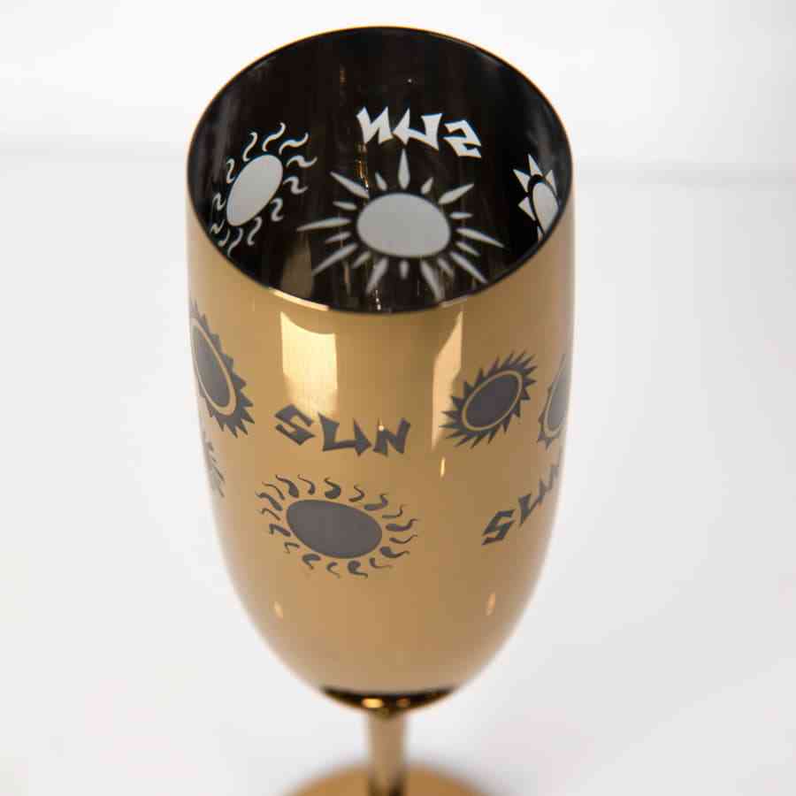 Бокалы для шампанского MOONSUN (2шт), золотой и серебяный, 26,5х25,3х9,5см, стекло - 4