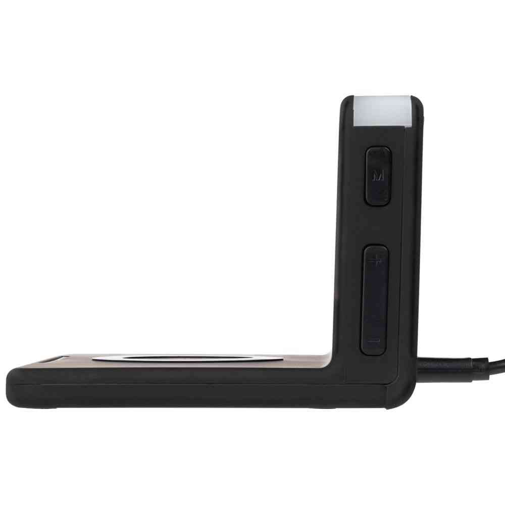 Часы настольные с беспроводным зарядным устройством Pitstop, черные - 4