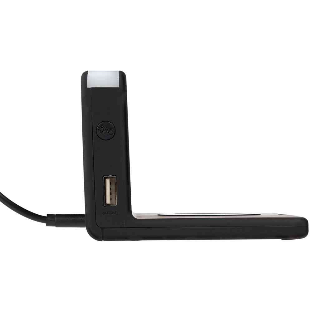 Часы настольные с беспроводным зарядным устройством Pitstop, черные - 5